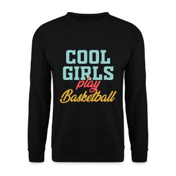 Basketball Girl Coole Mädchen spielen Basketball B - Unisex Pullover - Schwarz - Vorne - Alina (178cm) & Michal (187cm)
