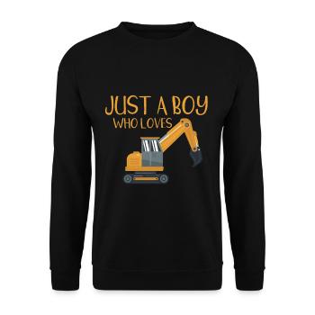 Excavatrice drôle juste un garçon construisant le jouet rc - Sweat-shirt Unisexe - noir - Devant - Alina (178cm) & Michal (187cm)