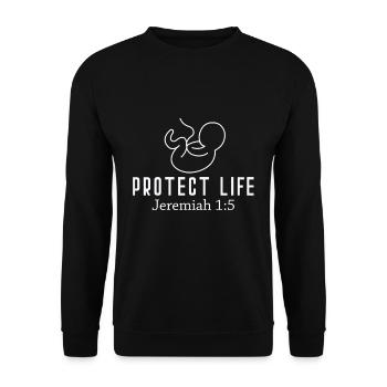 Pour la vie La vie est le plus beau cadeau de Dieu - Sweat-shirt Unisexe - noir - Devant - Alina (178cm) & Michal (187cm)