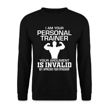 Personal Trainer Motivational Gym Workout Zertifiz - Unisex Pullover - Schwarz - Vorne - Alina (178cm) & Michal (187cm)