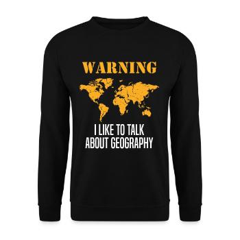 Géographe drôle J’aime à parler de la géographie - Sweat-shirt Unisexe - noir - Devant - Alina (178cm) & Michal (187cm)