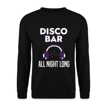 Disco Bar All Night Long Festival Soirée Danse - Sweat-shirt Unisexe - noir - Devant - Alina (178cm) & Michal (187cm)