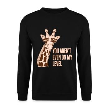 Drôle girafe animaux amoureux Safari plus haut - Sweat-shirt Unisexe - noir - Devant - Alina (178cm) & Michal (187cm)