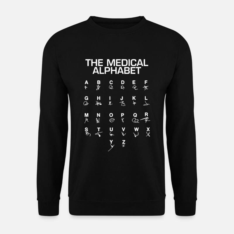 Lustiger Arzt Medizinisches Alphabet Arztpersonal - Unisex Pullover - Schwarz