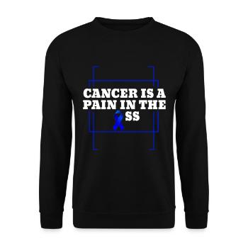 Darmkrebs ist ein Schmerz im Arsch Awareness Color - Unisex Pullover - Schwarz - Vorne - Alina (178cm) & Michal (187cm)