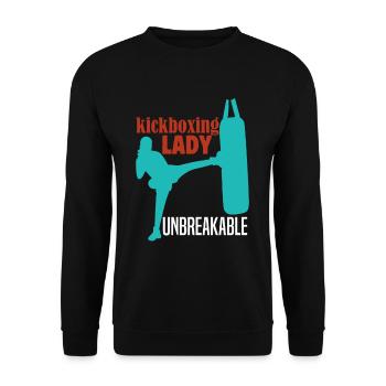 Kickboxing Lady Muay Thai Combat Entraînement Sports de combat - Sweat-shirt Unisexe - noir - Devant - Alina (178cm) & Michal (187cm)