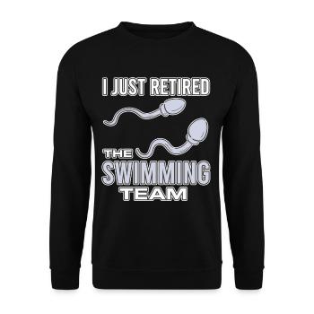 Funny vasectomy I just started the swimming team - Unisex Sweatshirt - black - Front - Alina (178cm) & Michal (187cm)