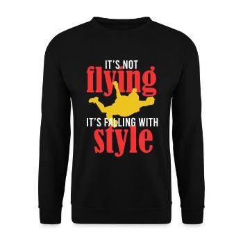 Skydiving is not flying, but falling - Unisex Sweatshirt - black - Front - Alina (178cm) & Michal (187cm)