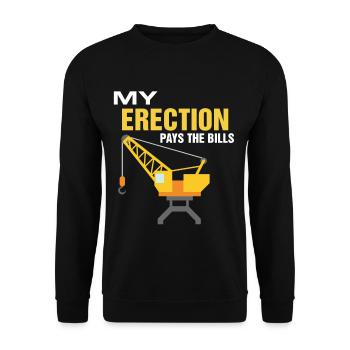 Meine Erektion bezahlt die Rechnungen Rigger Ölfel - Unisex Pullover - Schwarz - Vorne - Alina (178cm) & Michal (187cm)