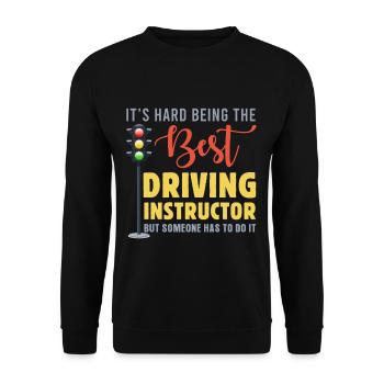 Driving licence Vehicles Driving instructor Profession - Unisex Sweatshirt - black - Front - Alina (178cm) & Michal (187cm)
