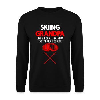 Skifahrender Opa wie ein normaler Opa, nur viel co - Unisex Pullover - Schwarz - Vorne - Alina (178cm) & Michal (187cm)