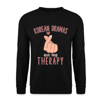 Les drames coréens sont ma thérapie Kdrama-Lieb - Sweat-shirt Unisexe - noir - Devant - Alina (178cm) & Michal (187cm)