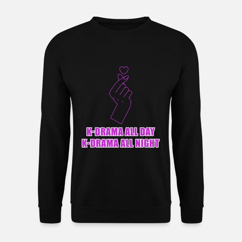 Kdrama All Day Kdrama All Night Saranghae Korea Fa - Unisex Pullover - Schwarz