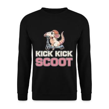Kick Kick Scoot Scooter Tricks Stunts Riding Young - Unisex Pullover - Schwarz - Vorne - Alina (178cm) & Michal (187cm)
