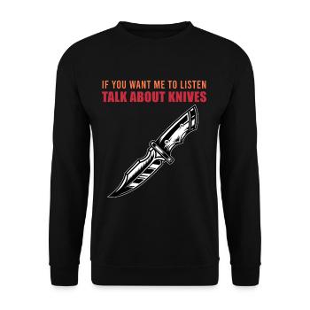 Wenn Sie wollen, dass ich zuhöre, sprechen Sie übe - Unisex Pullover - Schwarz - Vorne - Alina (178cm) & Michal (187cm)