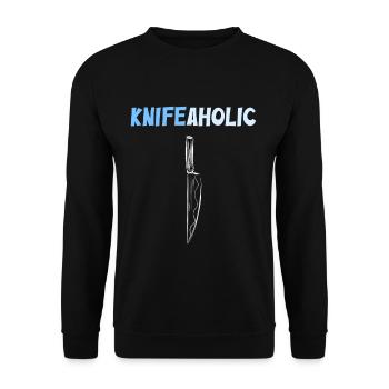 Knifeaholic Knife Collector Butcher Culinary - Unisex Sweatshirt - black - Front - Alina (178cm) & Michal (187cm)