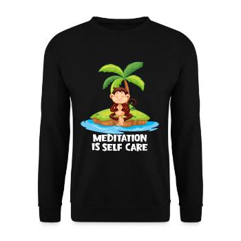 Buddhismus Meditation ist Selbstfürsorge spirituel - Unisex Pullover - Schwarz - Vorne - Alina (178cm) & Michal (187cm)