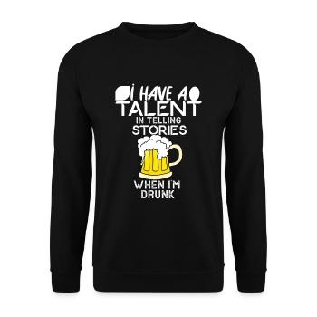 I have a talent for telling stories when - Unisex Sweatshirt - black - Front - Alina (178cm) & Michal (187cm)