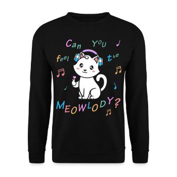 Kawaii Cat Meolwody Music - Unisex Sweatshirt - black - Front - Alina (178cm) & Michal (187cm)