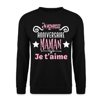 Joyeux anniversaire maman - Sweat-shirt Unisexe - noir - Devant - Alina (178cm) & Michal (187cm)