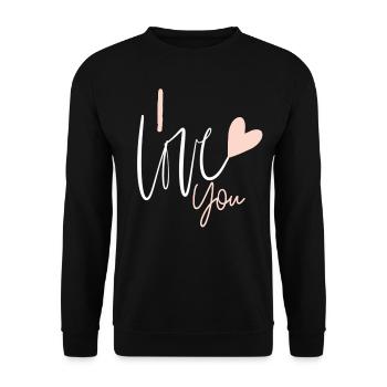 I love you - Sweat-shirt Unisexe - noir - Devant - Alina (178cm) & Michal (187cm)
