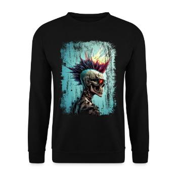 Punk Zombie Skull - Unisex Pullover - Schwarz - Vorne - Alina (178cm) & Michal (187cm)