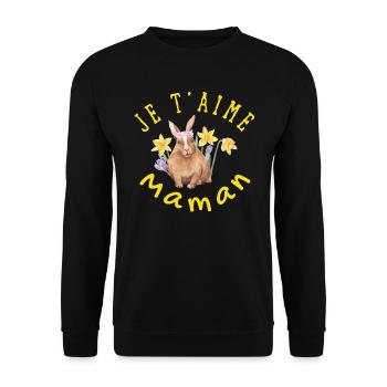 Je t'aime maman - Sweat-shirt Unisexe - noir - Devant - Alina (178cm) & Michal (187cm)