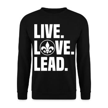 Pfadfinderleiter | Pfadfinder Scouting Geschenk - Unisex Pullover - Schwarz - Vorne - Alina (178cm) & Michal (187cm)