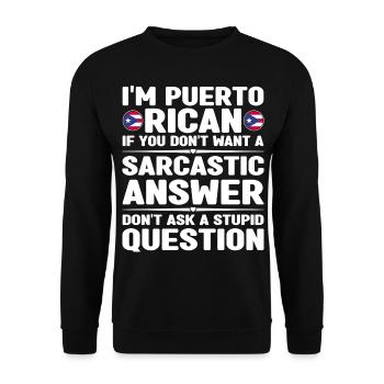 Puerto Rico Flagge | Puerto Ricaner Geschenkideen - Unisex Pullover - Schwarz - Vorne - Alina (178cm) & Michal (187cm)