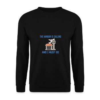 Le hangar m’appelle et je dois y aller : Maintenance des avions - Sweat-shirt Unisexe - noir - Devant - Alina (178cm) & Michal (187cm)