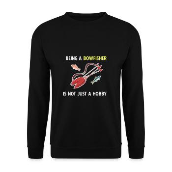 Ein Bogenfischer Zu Sein Ist Nicht Nur Ein Hobby - Unisex Pullover - Schwarz - Vorne - Alina (178cm) & Michal (187cm)