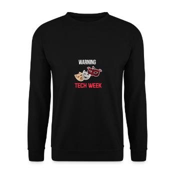 Avertissement Semaine technique Régisseurs Interprètes - Sweat-shirt Unisexe - noir - Devant - Alina (178cm) & Michal (187cm)