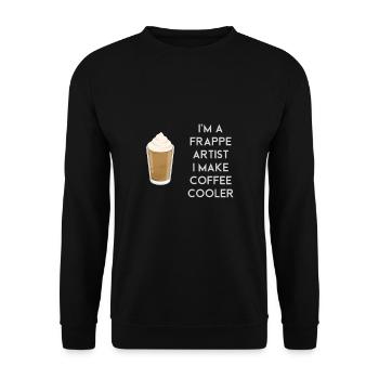 I'm a frappé artist I make coffee - Unisex Sweatshirt - black - Front - Alina (178cm) & Michal (187cm)