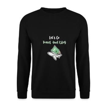 Let's Go Reisen Und Blog-Enthusiasten Abenteuer - Unisex Pullover - Schwarz - Vorne - Alina (178cm) & Michal (187cm)