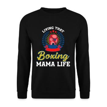 The life of the boxing mom live proud mom - Unisex Sweatshirt - black - Front - Alina (178cm) & Michal (187cm)
