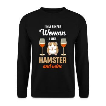 I'm a simple woman, I love hamsters and - Unisex Sweatshirt - black - Front - Alina (178cm) & Michal (187cm)