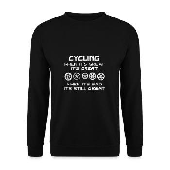 Faire du vélo quand c’est génial. C’est - Sweat-shirt Unisexe - noir - Devant - Alina (178cm) & Michal (187cm)