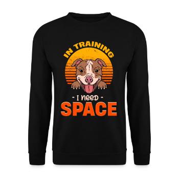 Im Training Brauche Ich Space Dog Trainor Groomer - Unisex Pullover - Schwarz - Vorne - Alina (178cm) & Michal (187cm)