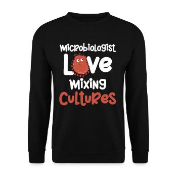 Microbiologists love to mix cultures - Unisex Sweatshirt - black - Front - Alina (178cm) & Michal (187cm)