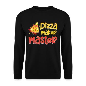 Pizzabäcker Meister Lustige Italienische Küche - Unisex Pullover - Schwarz - Vorne - Alina (178cm) & Michal (187cm)