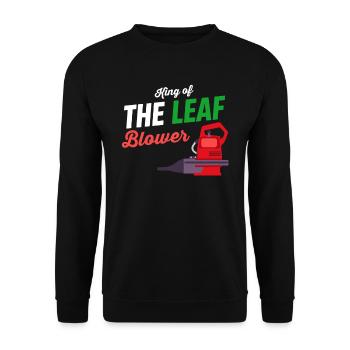 King of the Leaf Blower Landscaper - Unisex Sweatshirt - black - Front - Alina (178cm) & Michal (187cm)