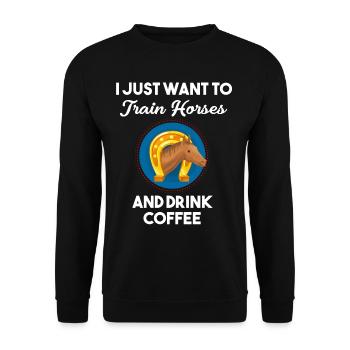 I just want to train horse riding bandana - Unisex Sweatshirt - black - Front - Alina (178cm) & Michal (187cm)