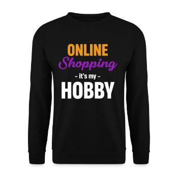 Les achats en ligne à domicile sont mon passe-temps - Sweat-shirt Unisexe - noir - Devant - Alina (178cm) & Michal (187cm)
