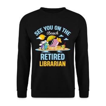 See you on the beach Librarian in the - Unisex Sweatshirt - black - Front - Alina (178cm) & Michal (187cm)