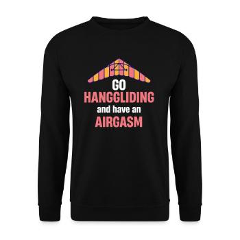 Go hang gliding and have a - Unisex Sweatshirt - black - Front - Alina (178cm) & Michal (187cm)