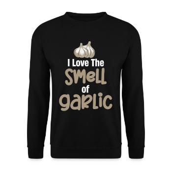 Ich Liebe Den Geruch Von Knoblauch - Unisex Pullover - Schwarz - Vorne - Alina (178cm) & Michal (187cm)