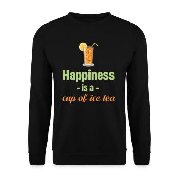 Le bonheur, c’est une tasse de thé glacé mélangé - Sweat-shirt Unisexe - noir - Devant - Alina (178cm) & Michal (187cm)