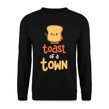 Toast Of The Town Toasted Bread Pancakes - Unisex Sweatshirt - black - Front - Alina (178cm) & Michal (187cm)