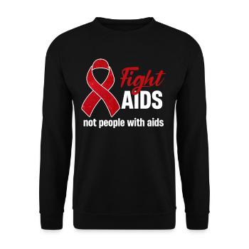 Fight AIDS, not people with AIDS - Unisex Sweatshirt - black - Front - Alina (178cm) & Michal (187cm)