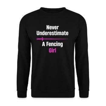 Ne sous-estimez jamais une escrimeuse - Sweat-shirt Unisexe - noir - Devant - Alina (178cm) & Michal (187cm)